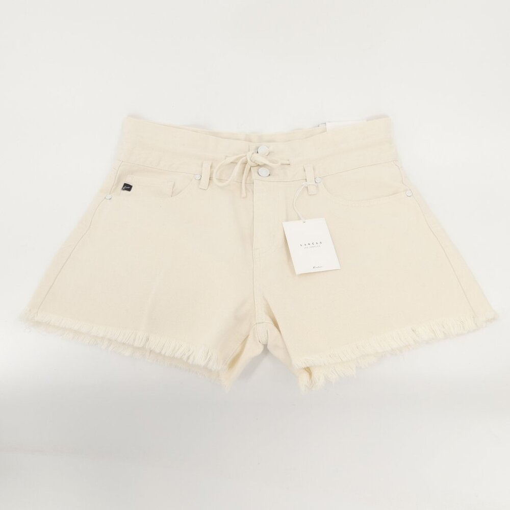 NWT‎ KANCAN High Rise XL Womens Jeans Shorts Fringe Hem